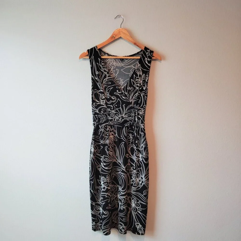 Laundry By Shelli Segal Black and White Floral Dress - Picture 2 of 7